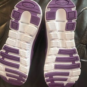 Crazy train purple glitter shoes.